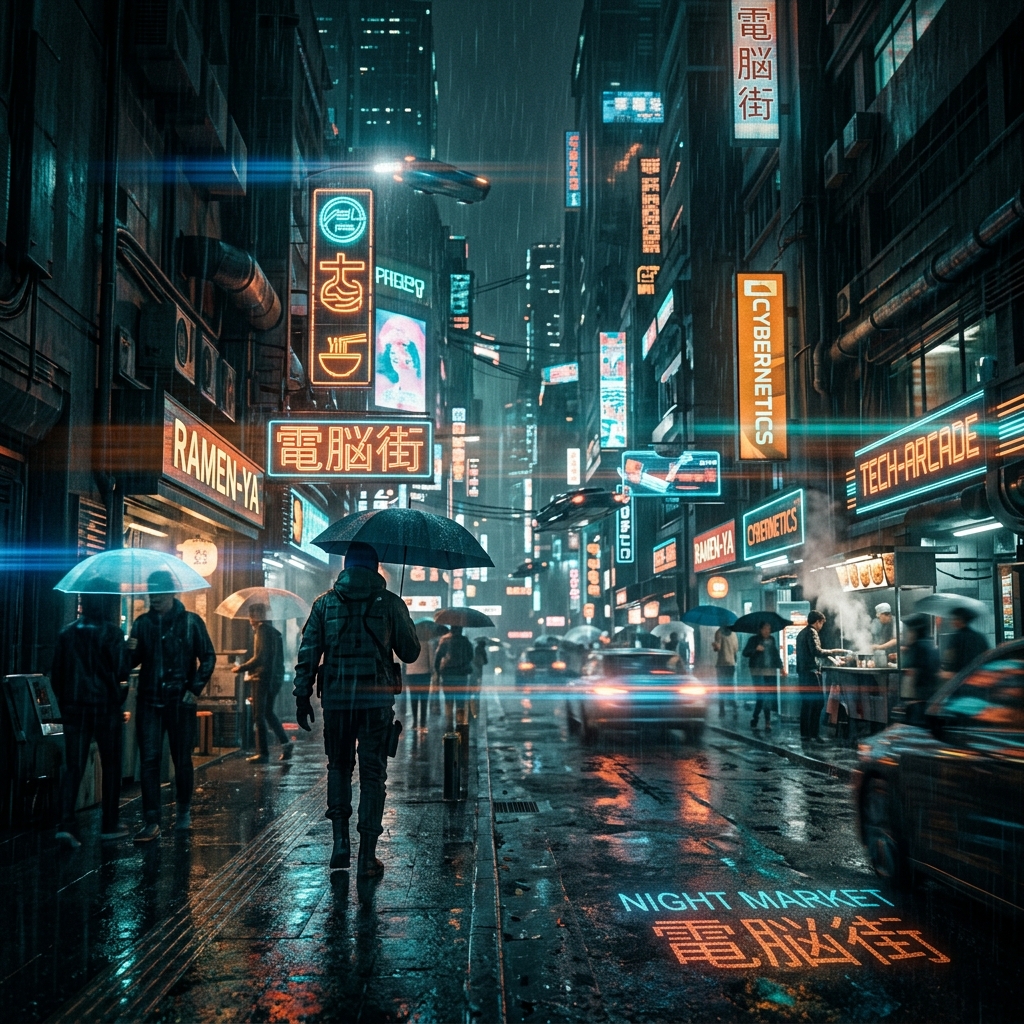 Neon city sci-fi